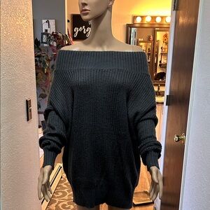 Women's Off-Shoulder Gray Sweater